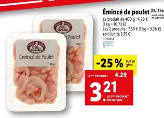Lidl Émincé de Poulet offre