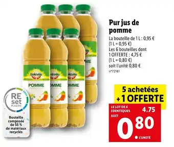 Lidl Pur Jus de Pomme offre