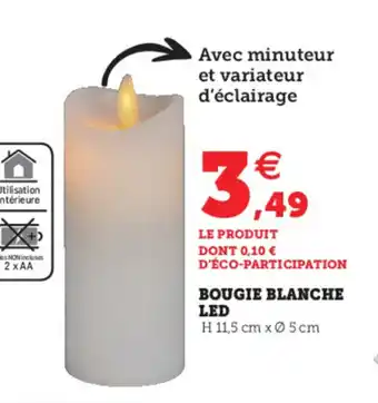 Super U Bougie Blanche LED offre