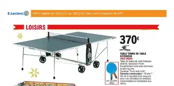E.Leclerc Sport Table Tennis de Table Extérieur offre