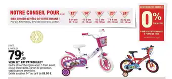 E.Leclerc Sport Velo 12 Pat Patrouille offre