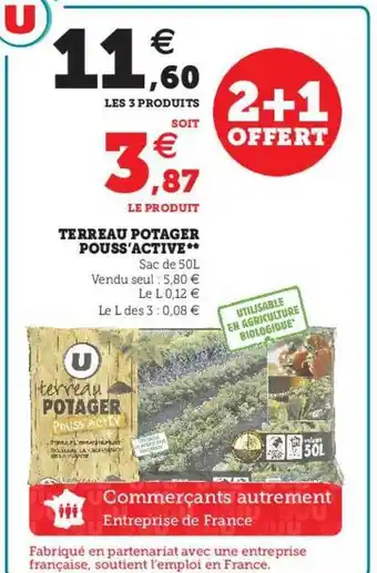 U Express Terreau Potager Pouss'ative offre