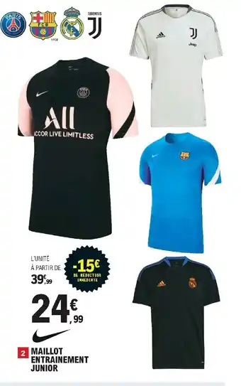 Maillot Entrainement Junior