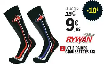 E.Leclerc Sport Lot de 2 Paires Chaussettes Ski offre