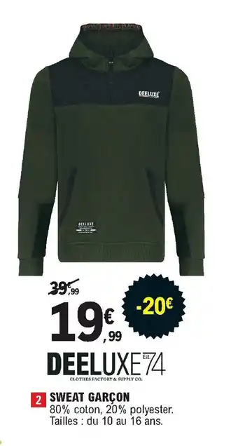 E.Leclerc Sport Sweat Garçon offre
