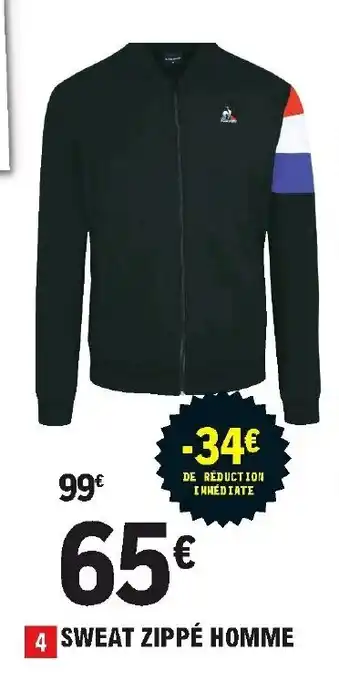 E.Leclerc Sport Sweat zippé Homme offre