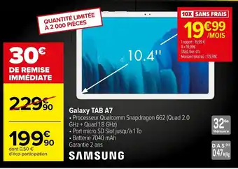 Carrefour Galaxy TAB A7 offre