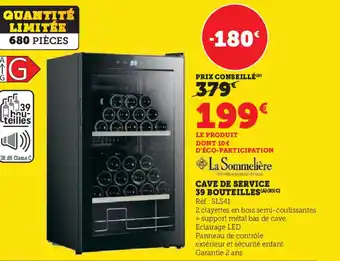 Super U LA SOMMELIERE Cave de service 39 bouteilles offre