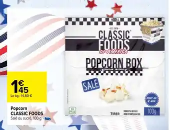 Carrefour Popcorn Classic Foods offre