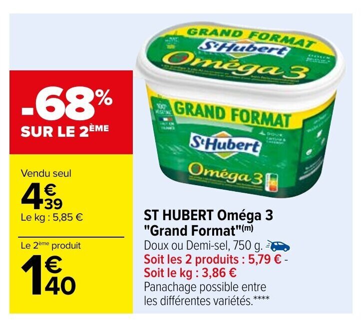 Promo ST Hubert Oméga 3 "Grand Format" chez Carrefour