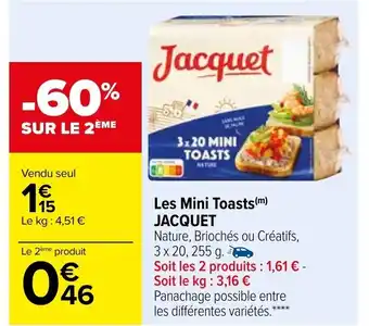 Carrefour Les Mini Toasts Jacquet offre