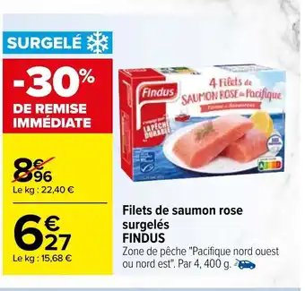 Carrefour Filets De Saumon Rose Surgelés FINDUS offre