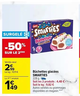 Carrefour Buchettes Glacées Smarties offre