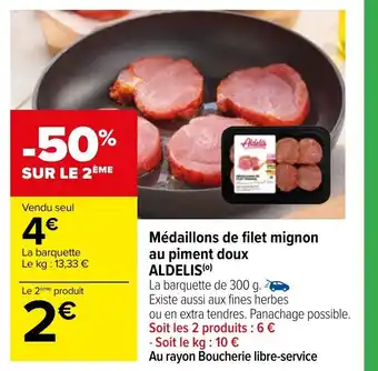 Carrefour Médaillons De Filet Mignon Au Piment Doux Aldelis offre