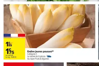 Carrefour Endive Jeunes Pousses offre