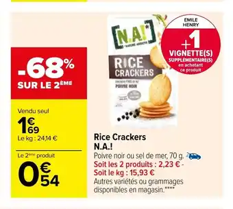 Carrefour Rice Crackers N.A.! offre