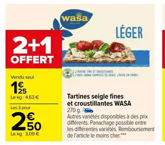 Tartines Seigle Fines Et Croutillantes Wasa