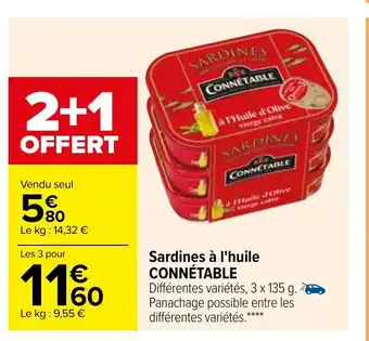 Carrefour Sardines A L'huile Connétable offre