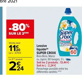 Carrefour Lessive Liquide Super Croix offre