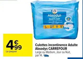 Culottes Incontinence Adulte Absodys Carrefour