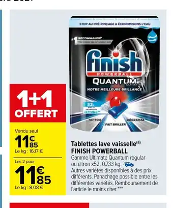 Carrefour Tablettes Lave Vaisselle Finish Powerball offre