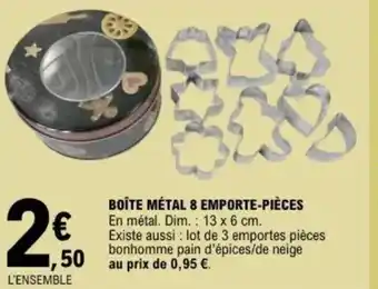 E.Leclerc Boîte métal 8 emporte-pièces offre