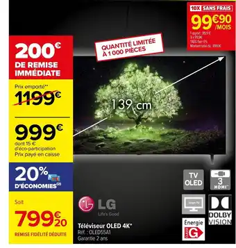 Carrefour Téléviseur OLED 4K offre