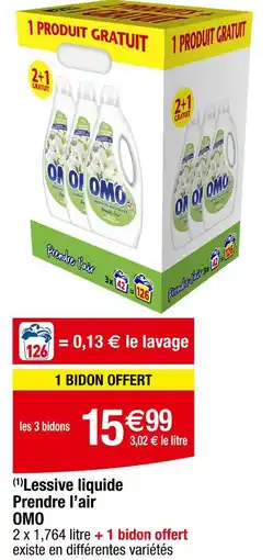 Carrefour OMO Lessive liquide Prendre l’air offre