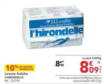 METRO L'hirondelle - levure fraîche offre