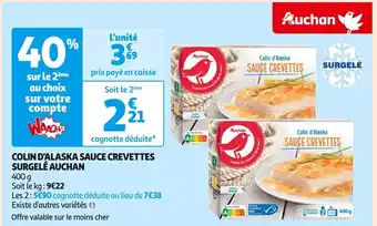 Auchan Supermarché Colin d'alaska sauce crevettes surgele auchan offre