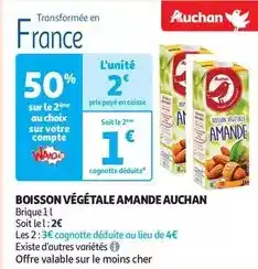 Auchan Auchan - boisson végétale amande offre