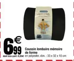 Cora x Carrefour Dim - coussin lombire mémoire de forme offre