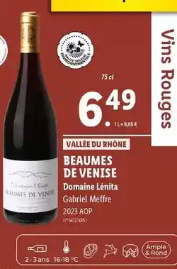 Lidl Domaine lénita - beaumes de venise offre