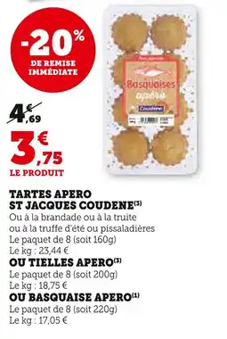 Super U COUDENE Tartes apéro St Jacques offre