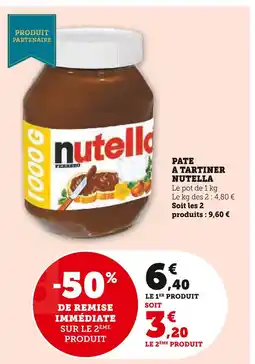 Super U NUTELLA Pate à tartiner offre