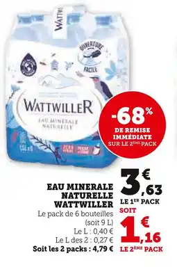 Super U WATTWILLER Eau minérale naturelle offre
