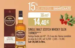 Match GLEN TURNER Single malt scotch whisky offre