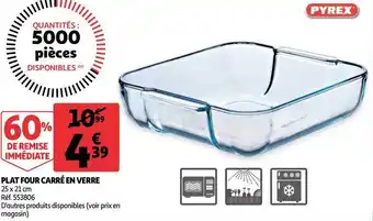 Auchan Plat four carré en verre offre