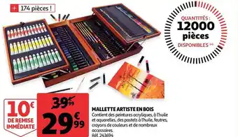 Auchan Mallette artiste en bois offre