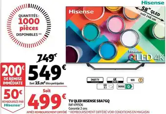 Auchan Hisense tv qled 58a7gq offre