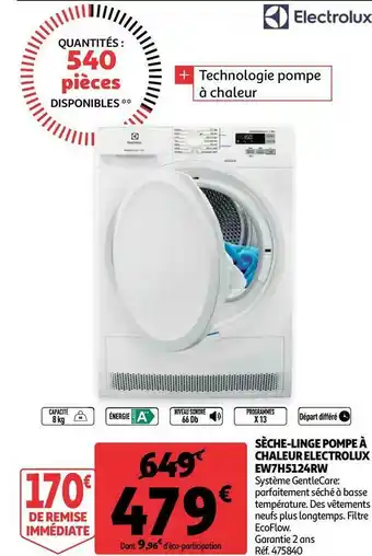 Electrolux sĂšche-linge pompe Ă chaleur ew7h5124rw