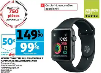 Auchan Apple montre connectée apple watch serie 2 42mm grade a recontionnée noir offre