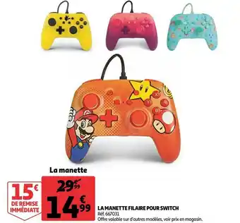 Auchan La manette filaire pour switch offre