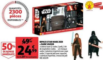 Auchan Bipack star wars jedi + dark vador offre