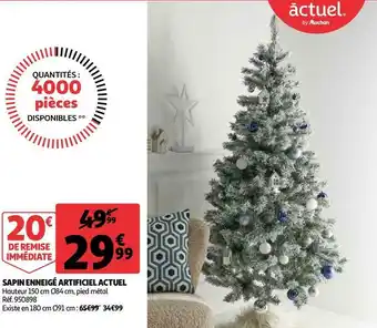 Auchan Sapin enneigé artificiel actuel offre