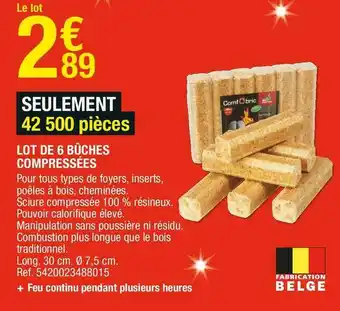 Lot de 6 bûches compressées
