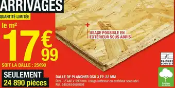 Brico Dépôt Dalle de plancher osb 3 ép. 22 mm offre