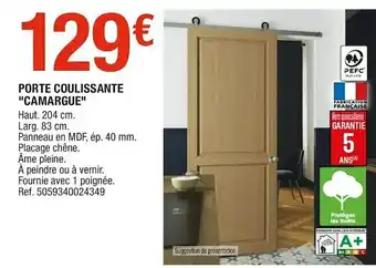 Brico Dépôt Camargue porte coulissante offre