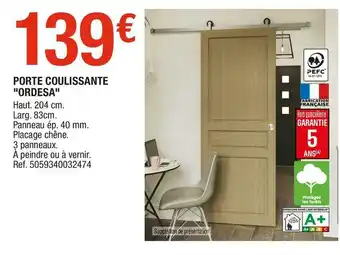 Brico Dépôt Porte coulissante "ordesa" offre