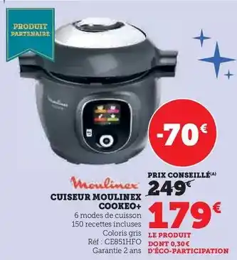 Hyper U Moulinex - cuiseur cooke+ offre